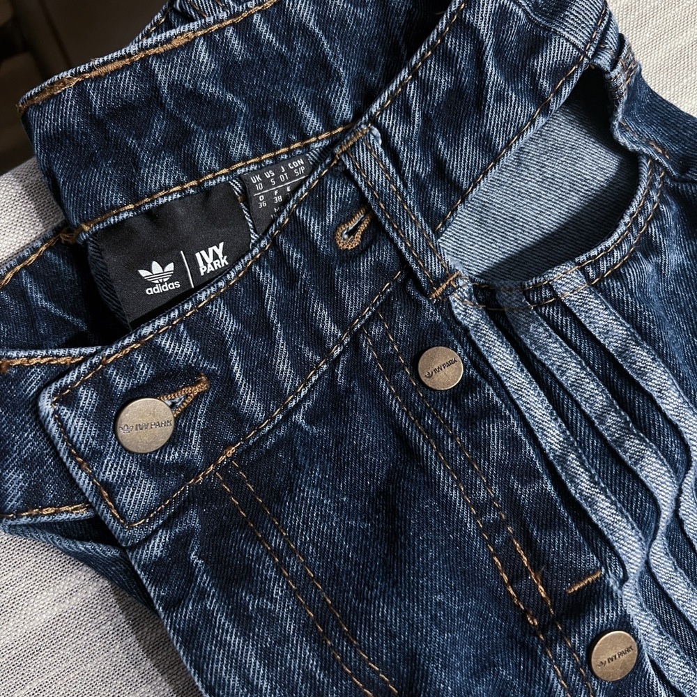 IVY PARK Blue Wide Leg Jeans with White Stripes - Picture 3 of 11